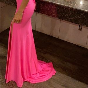 Neon pink long dress
